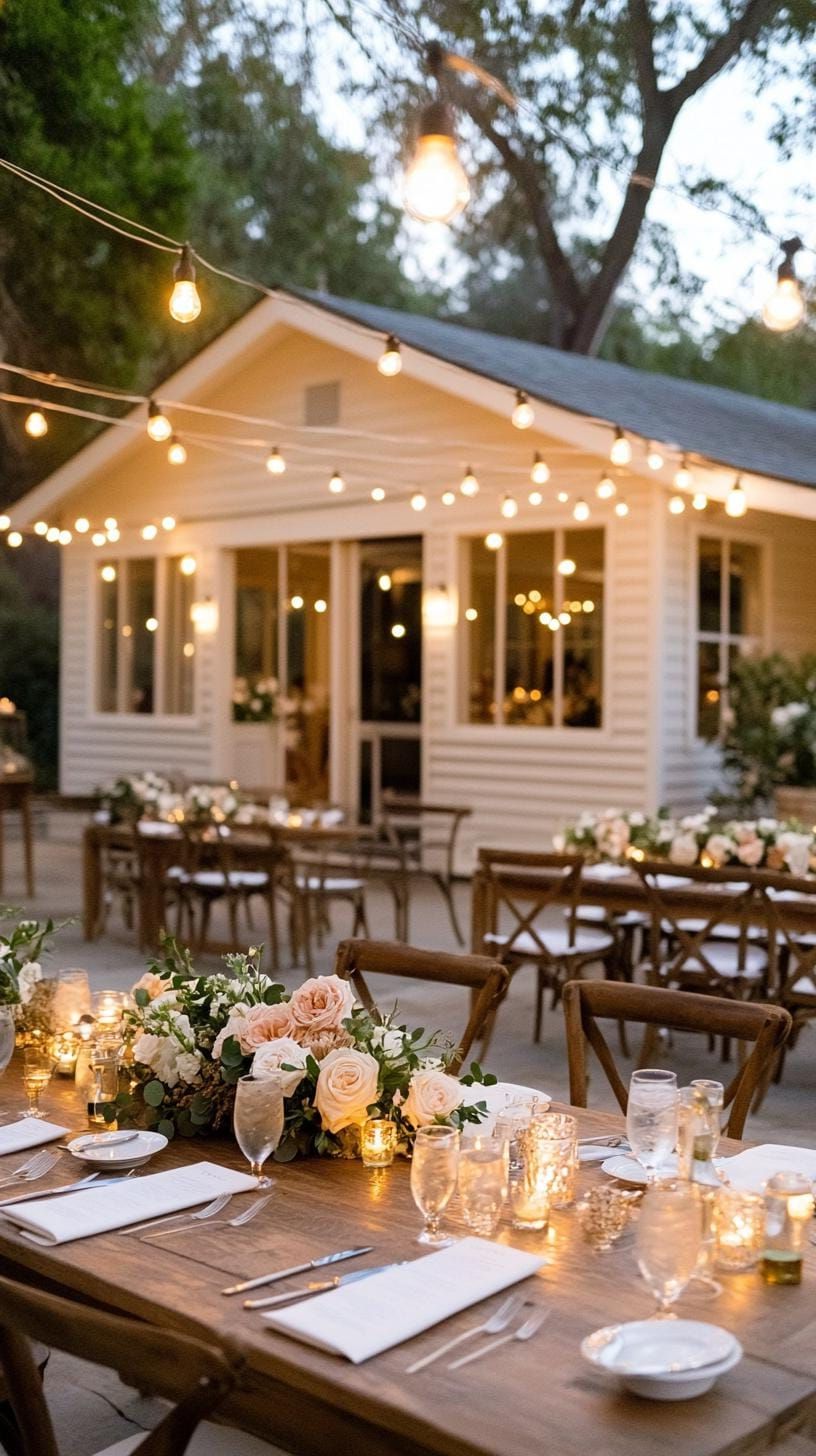 15. Intimate Reception Lit By String Lights - photo 3