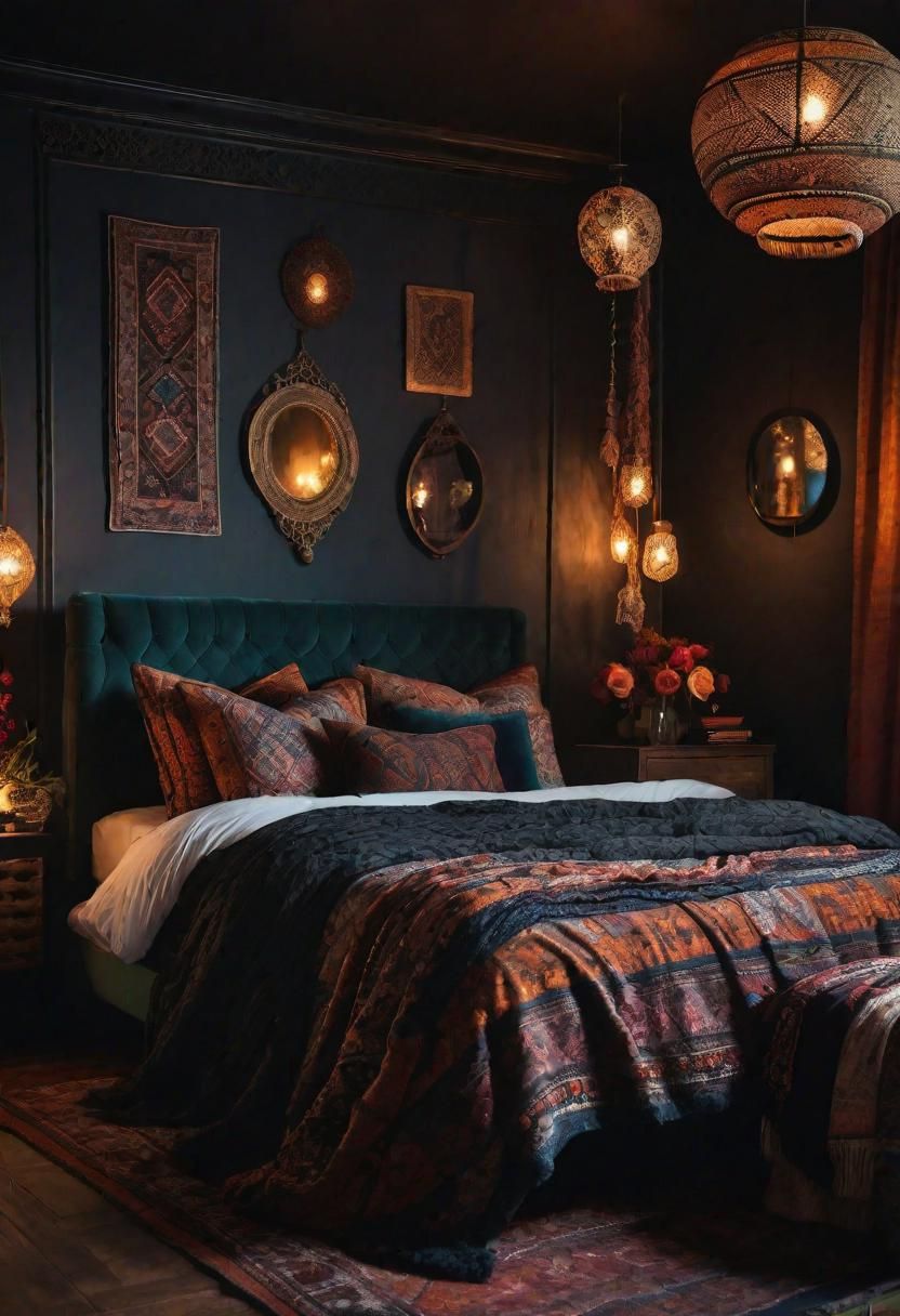 10. Boho Twilight Bedroom Retreat