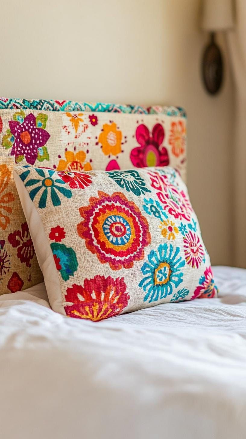 18. Fabric-Covered Textile Headboard - photo 3