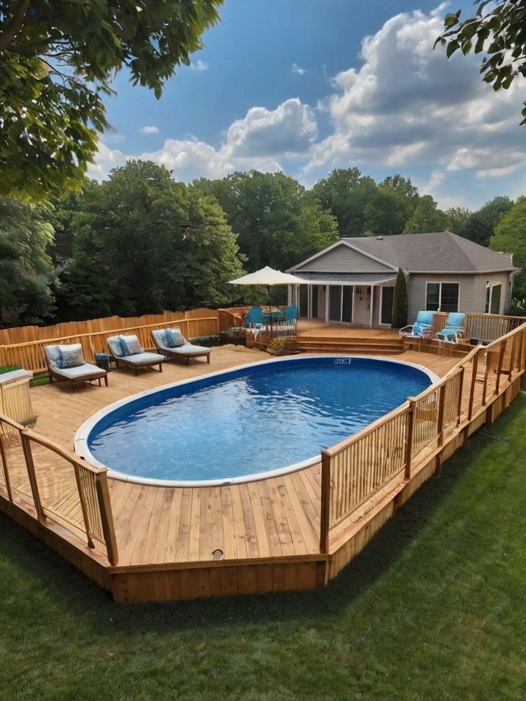 16 Oval Above Ground Pool Deck Ideas