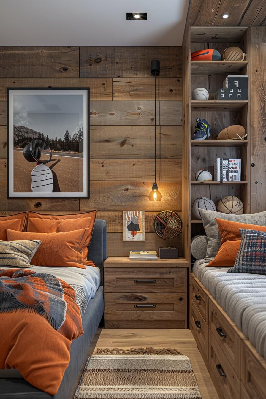 5. Sporty Dorm Room Wall Display