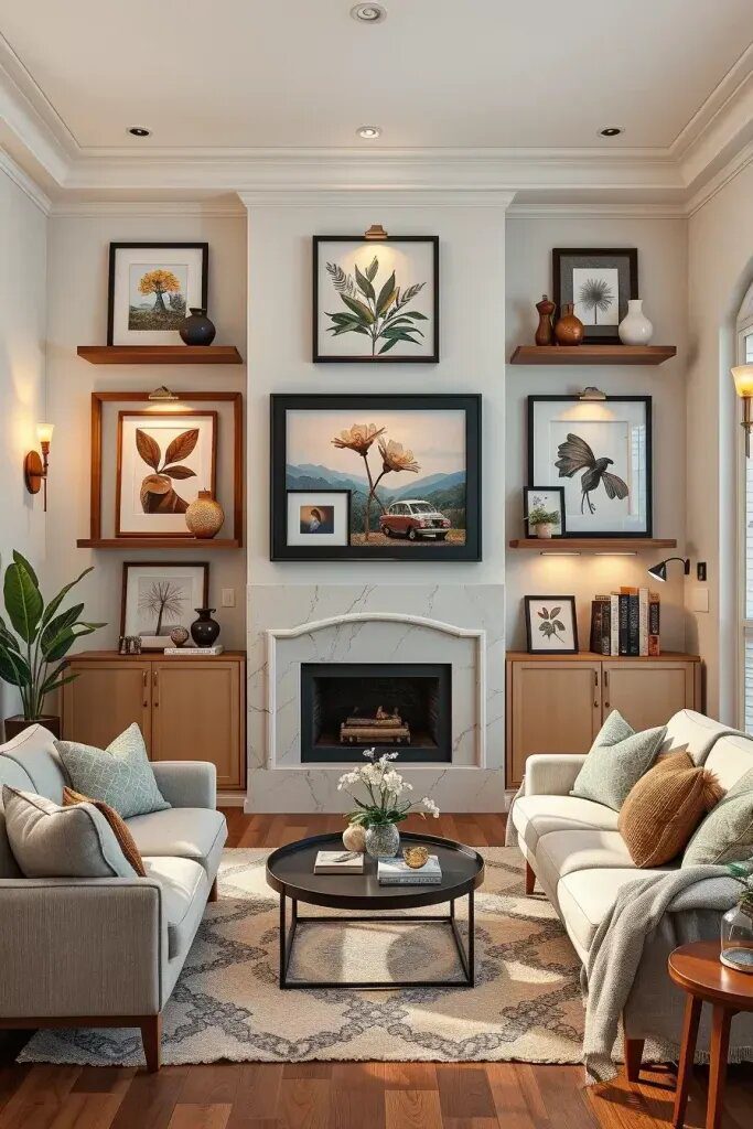 11. Layered Wall Decor and Shadow Boxes for Dimension