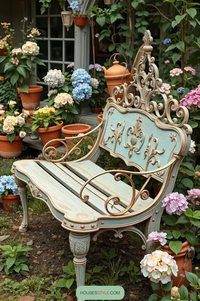 Antique Benches with Weathered Finishes - photo 2