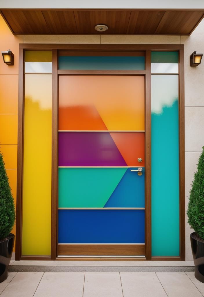 14. Bold Mid-Century Entry Door