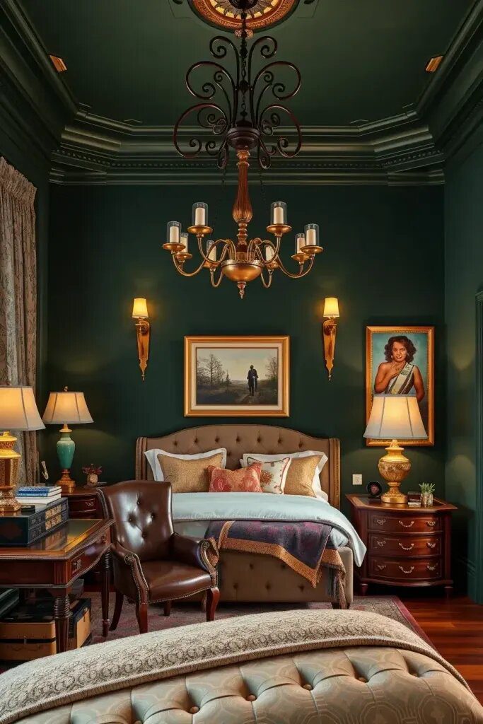 Wrought Iron and Brass Lighting for an Elegant Bedroom