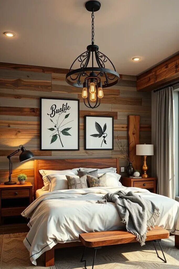 Industrial Lighting for Rustic Warmth