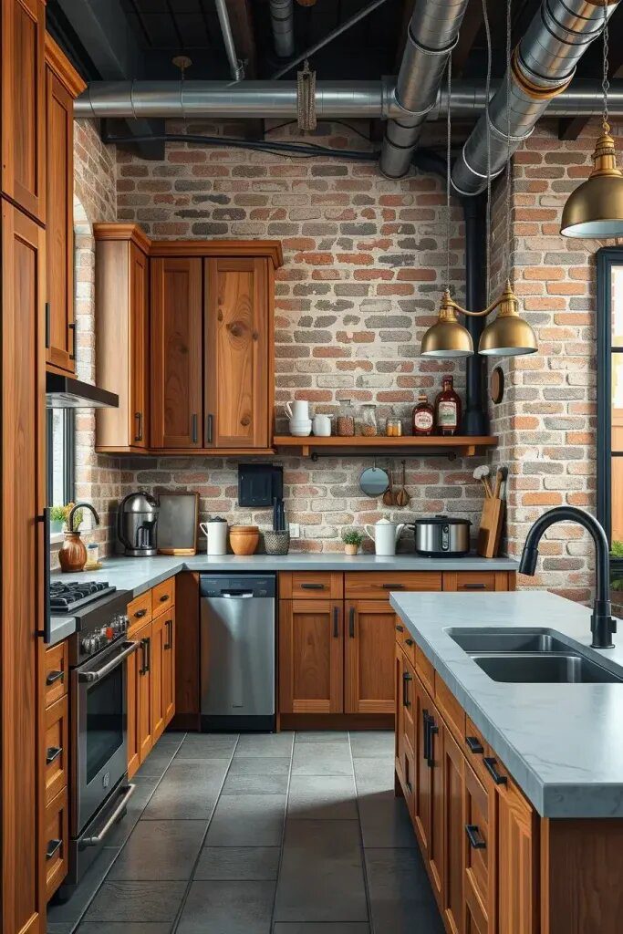 Wood Cabinets With an Industrial Metal Touch - photo 2