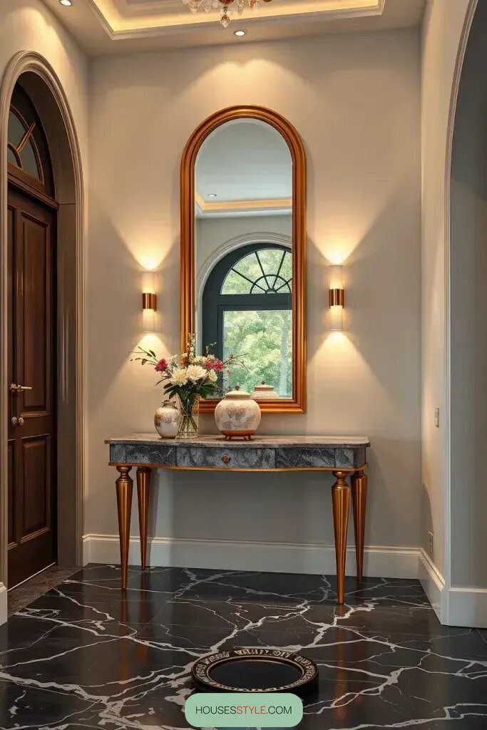 Marble-Topped Consoles as a Focal Point