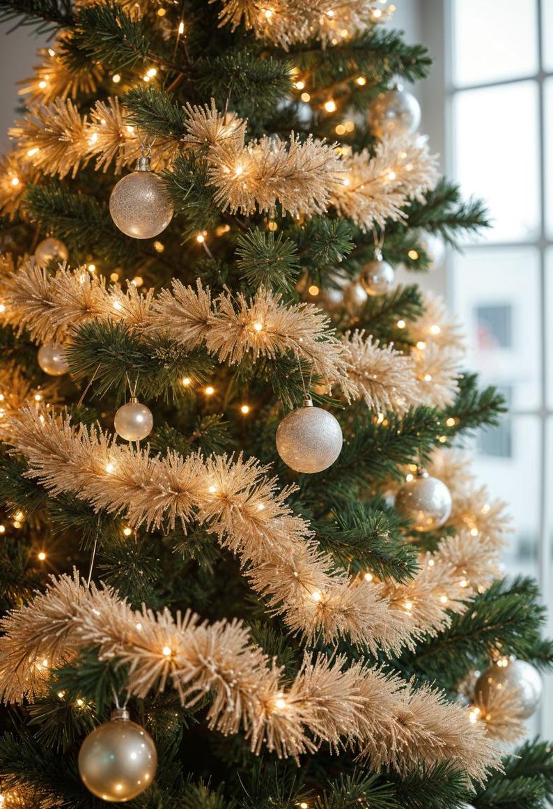 7. Shimmering Champagne Tinsel Garland Ideas - photo 2