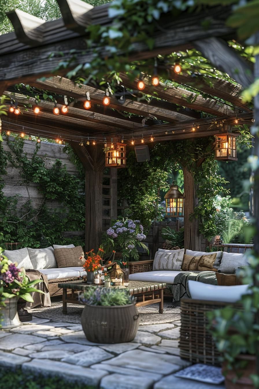 3. Rustic Countryside Pergola Style