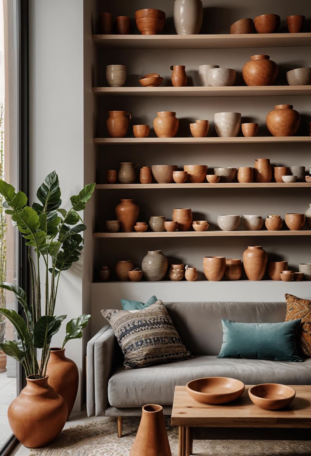 45. Handmade Clay Pot Display Ideas