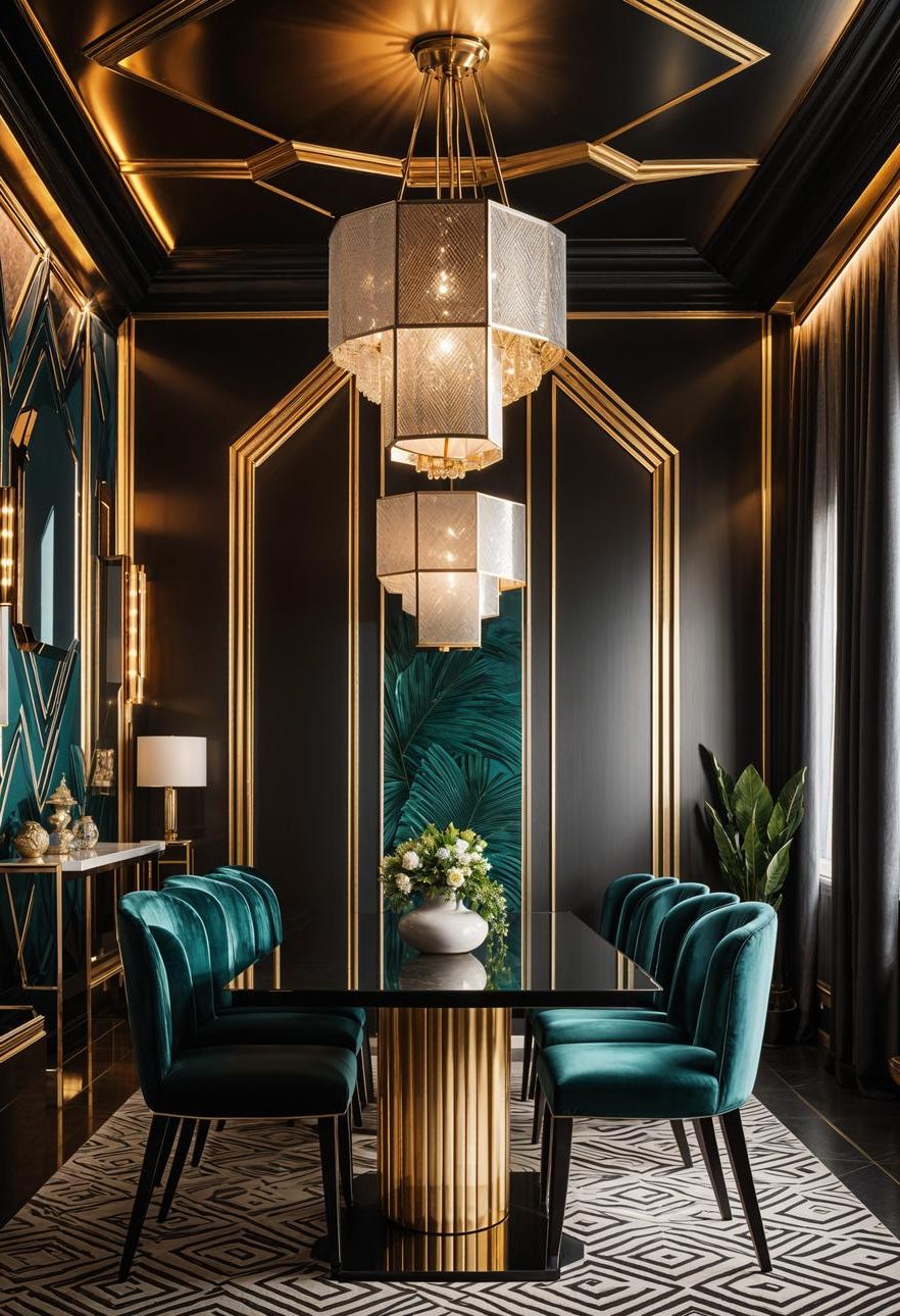 6. Chic Art Deco Dining Inspiration