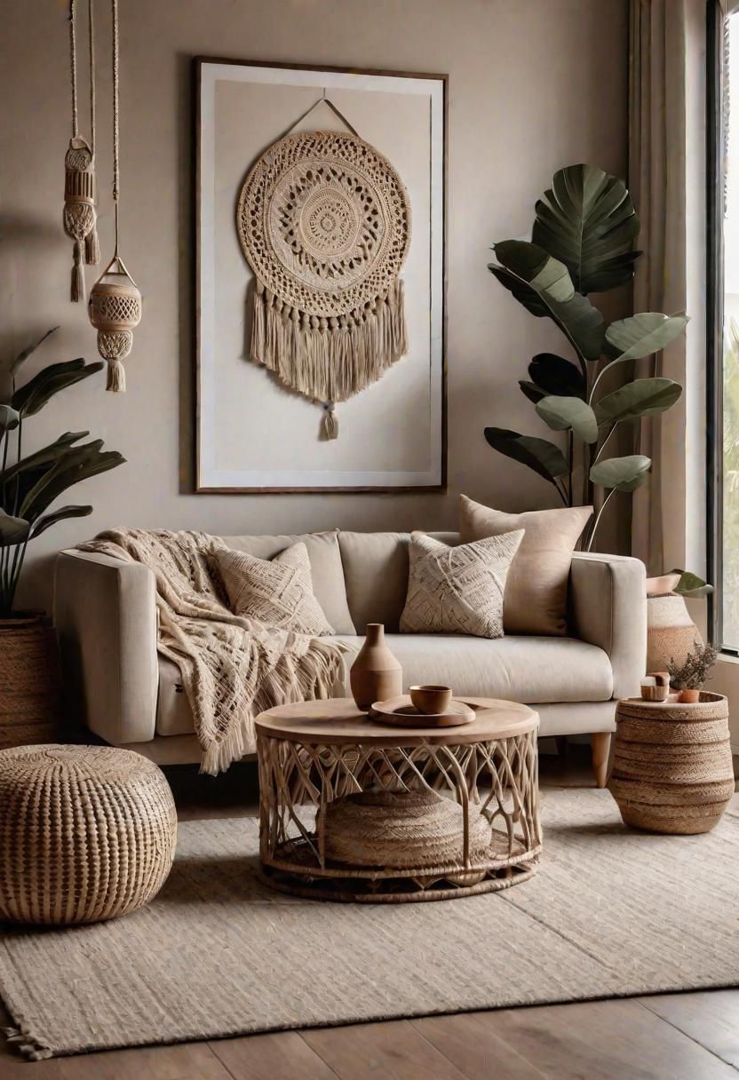 31. Minimal Boho Neutral Living Room