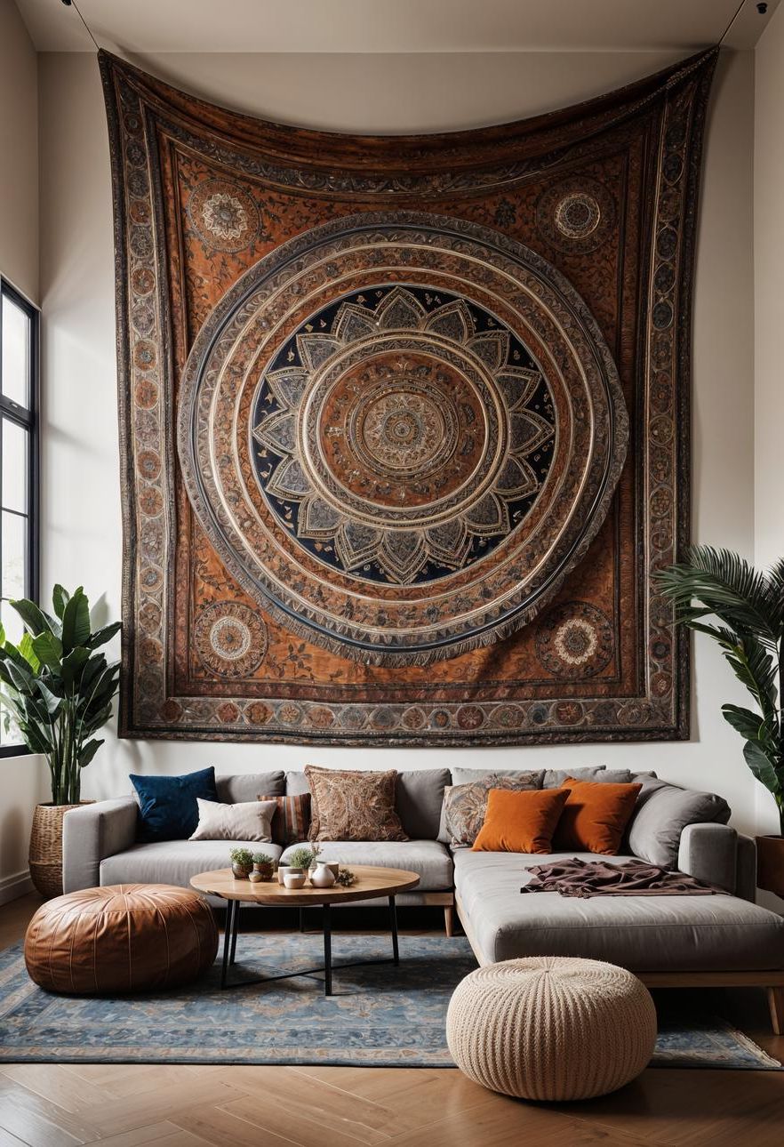 43. Boho Chic Ceiling Tapestry Idea - photo 2