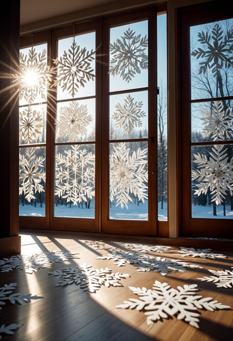 7. Paper Snowflake Ceiling Decorations - photo 2