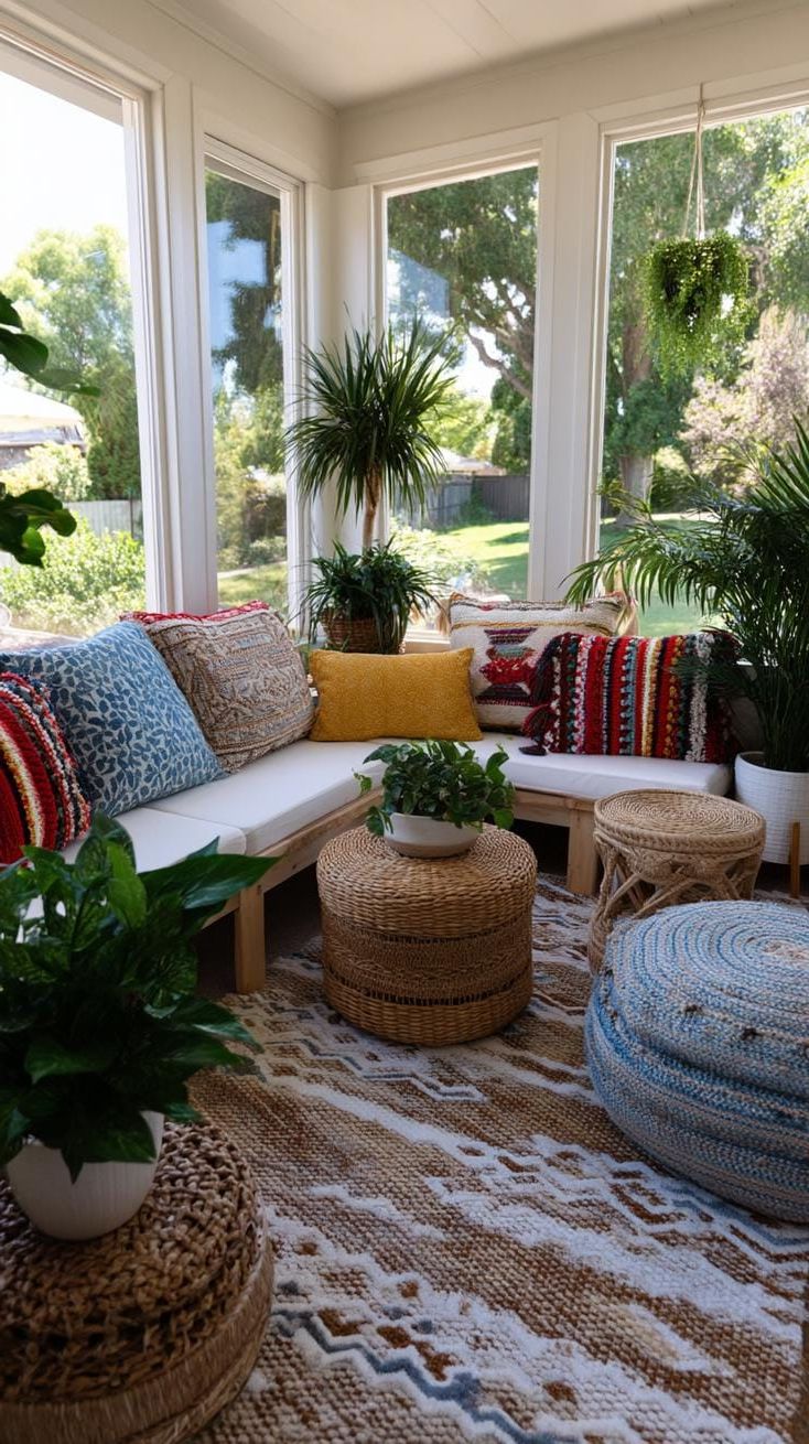 7. Colorful Pillows and Classic Rugs for a Cozy Porch - photo 2