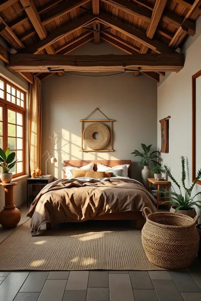 Earthy Tones and Wood for a Nature-Inspired Room