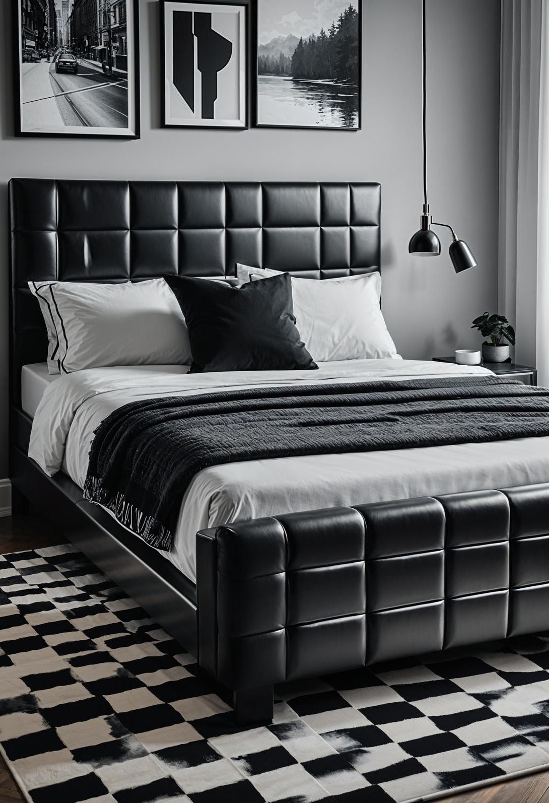 9. Bold Contrast in Bedroom Decor