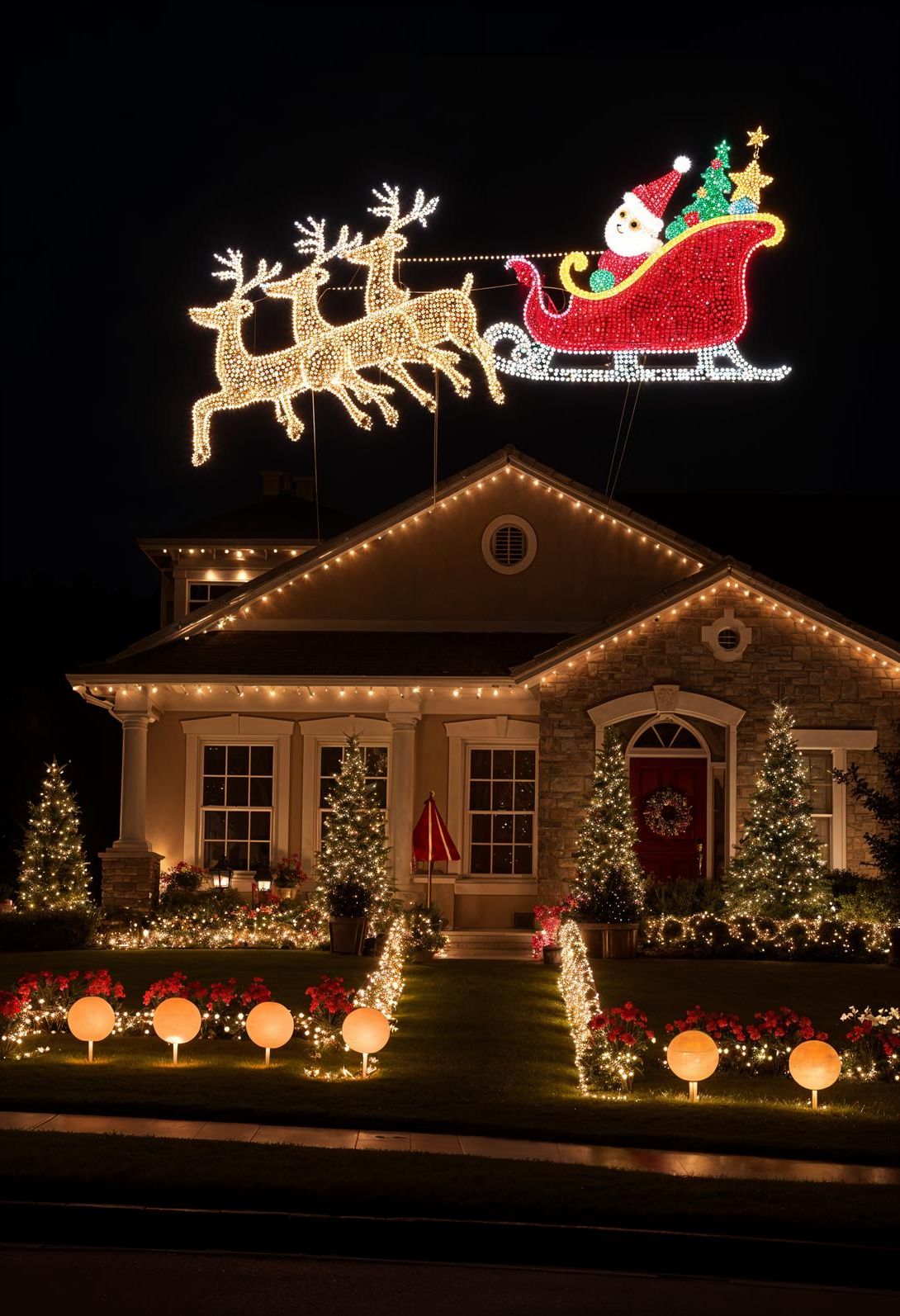 15. Santa's Sleigh Light Display