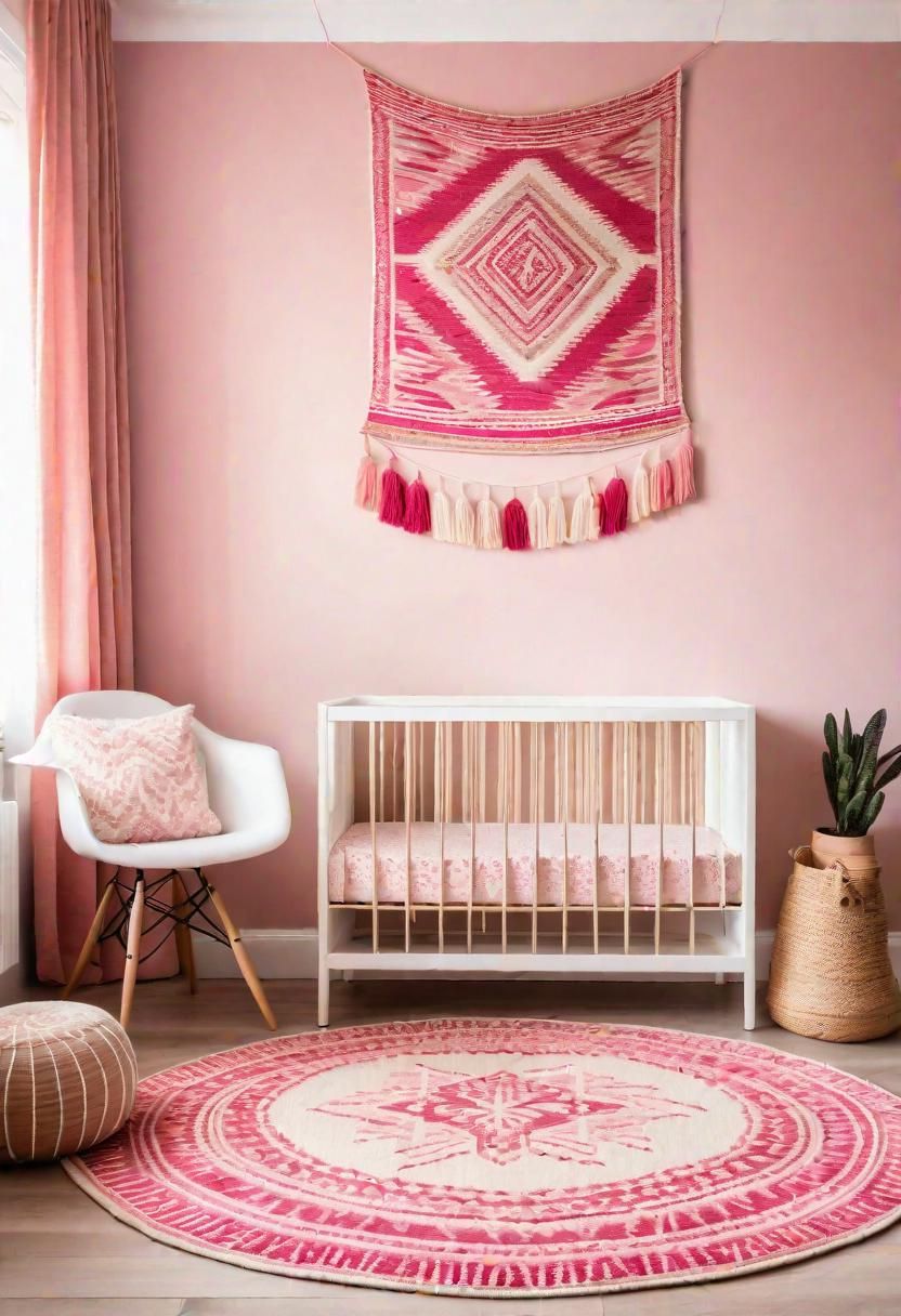 5. Handwoven Pink Boho Rug Ideas
