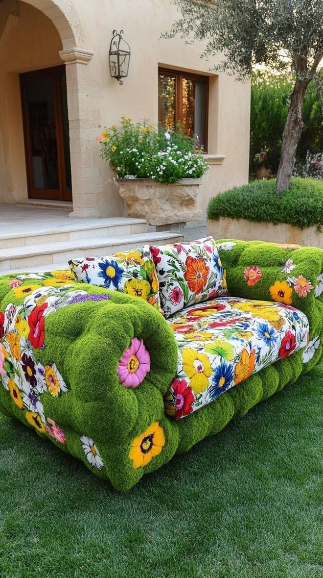 18. How to Build a Moss Sofa with Blossom Cushions - photo 2