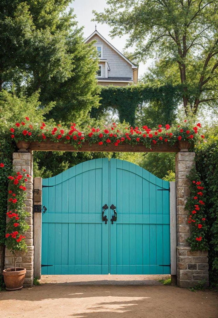 18. Farmhouse Gate with Folk Art Touches