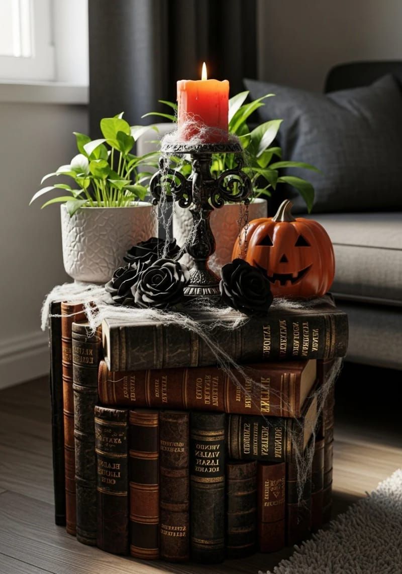 16. Stacked Spellbooks as a Side Table Accent - photo 3