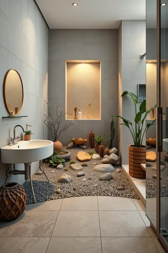Zen Garden Corners Inside the Bathroom