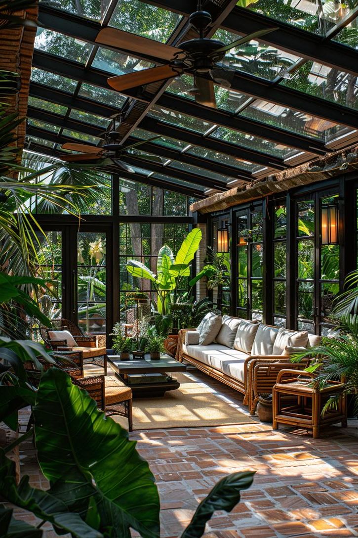 30. Greenhouse Patio Under Glass