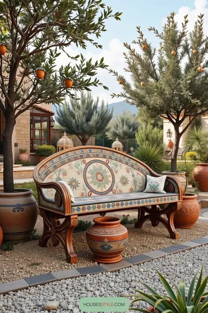 Mosaic Tile Benches for Creative Flair