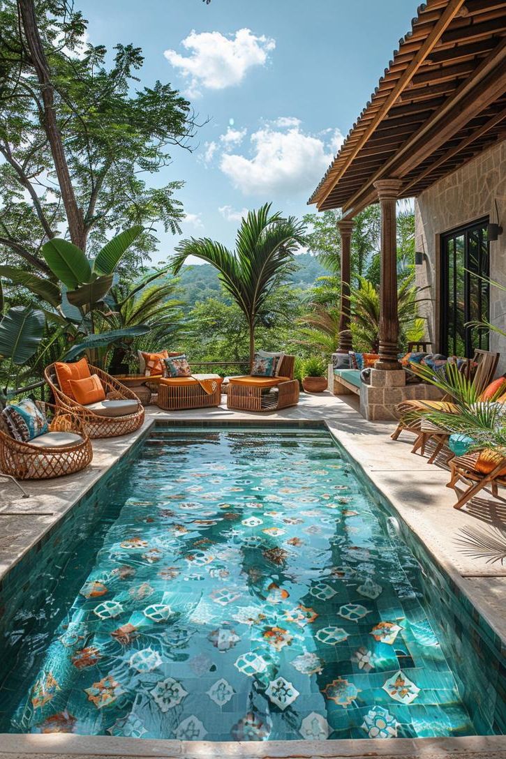 2. Tropical Pool Deck Retreat
