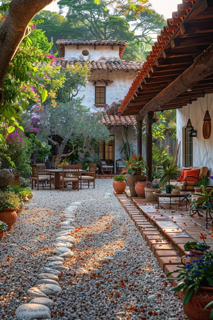 3. Mediterranean-Style Gravel Patio Ideas - photo 2