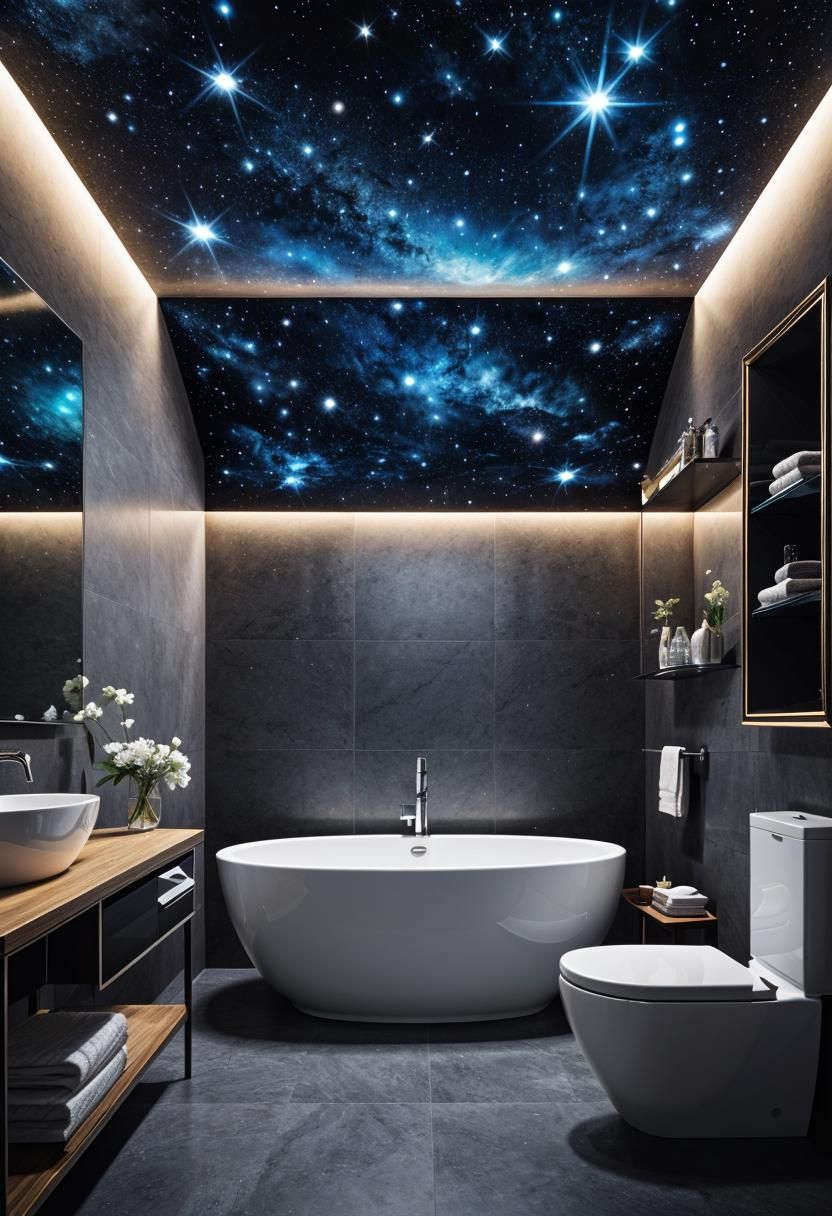 29. Celestial Bathroom Decor Theme