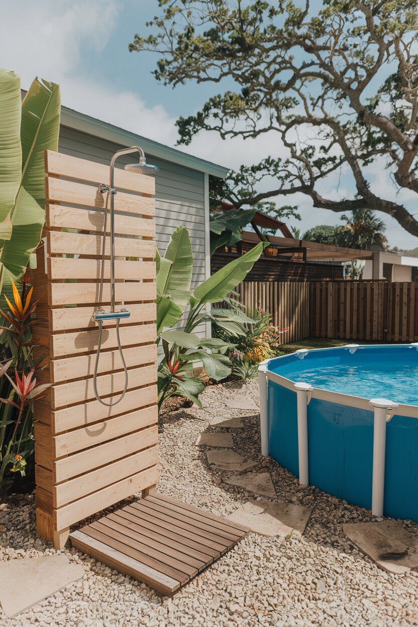 16. Install a Poolside Outdoor Shower