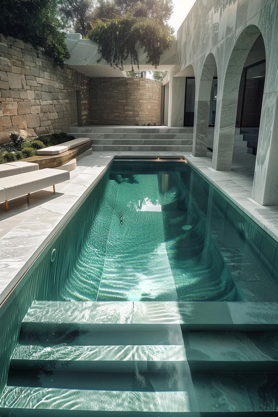 2. Sleek Sunken Pool Design Ideas