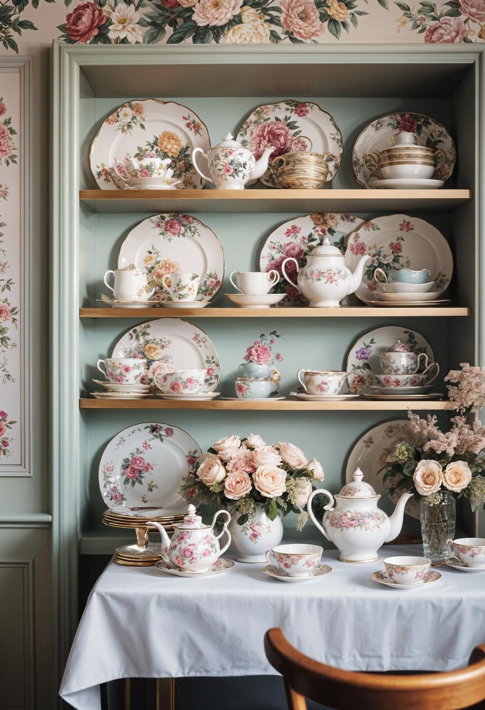 16. Floral Tea Room Design Inspiration