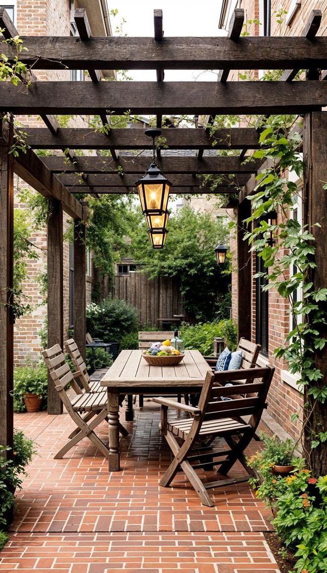 2. Brick Patio Under a Wooden Pergola - photo 3