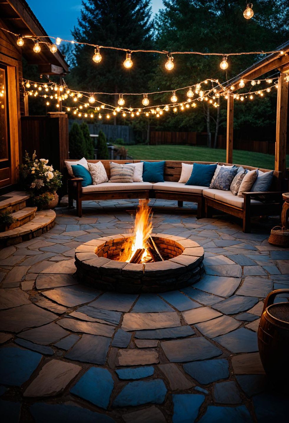 6. Fire Pit Seating on Flagstone - photo 2