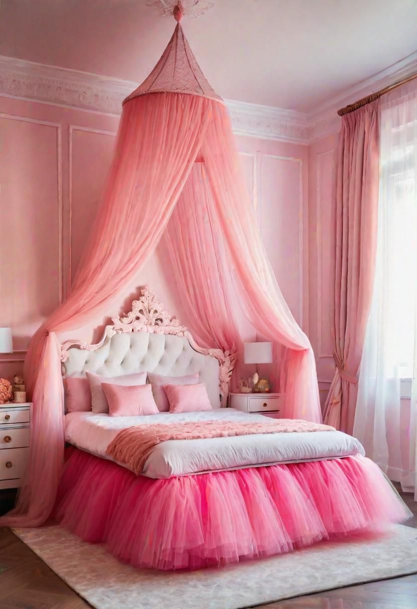 50. Tulle Bed Skirt in Pink - photo 2