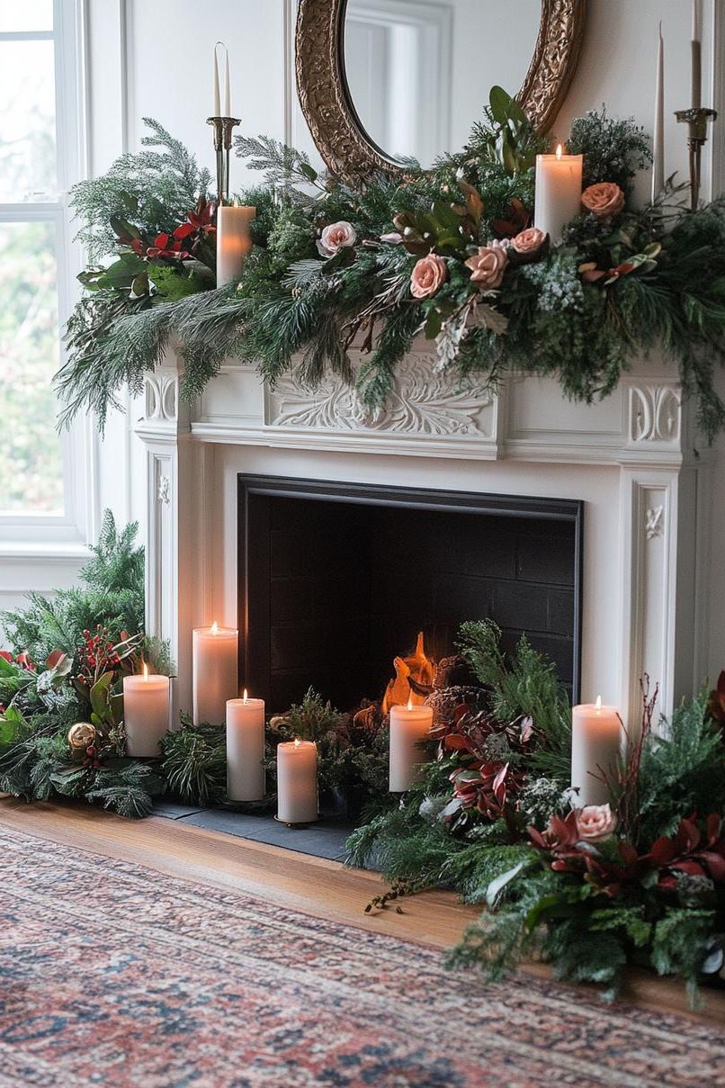 9. Greenery Accents for a Festive Mantle - photo 4