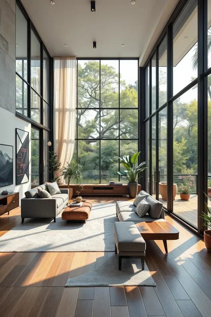 Large Windows and Glass Walls for More Light