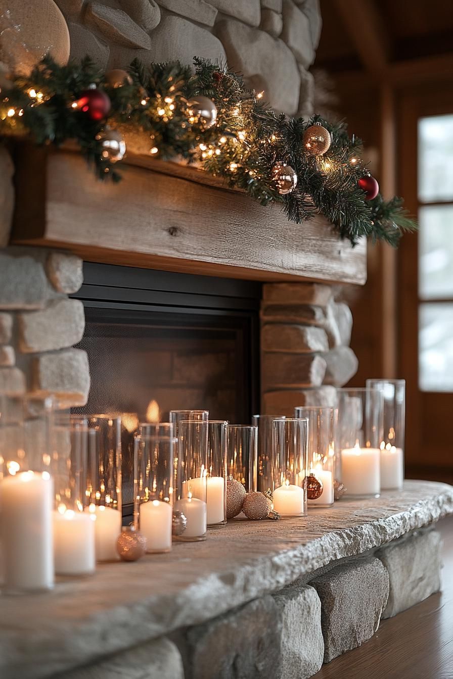 10. Glowing Glass Accents for Christmas Mantles - photo 2