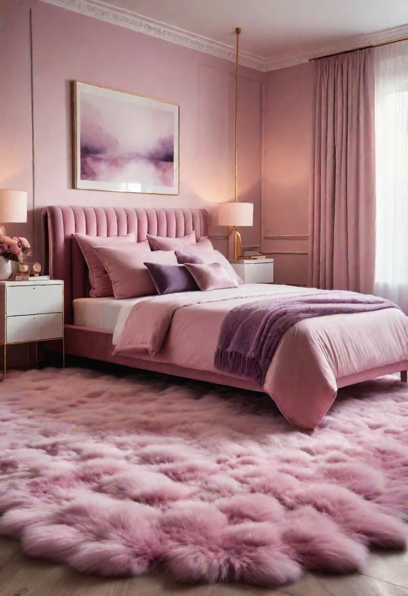 6. Layered Rugs: Pink & Lavender
