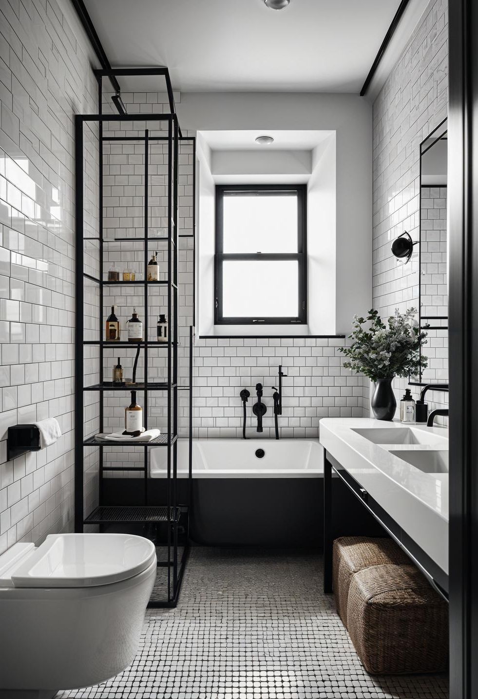 6. Bold Contrasting Bathroom Schemes