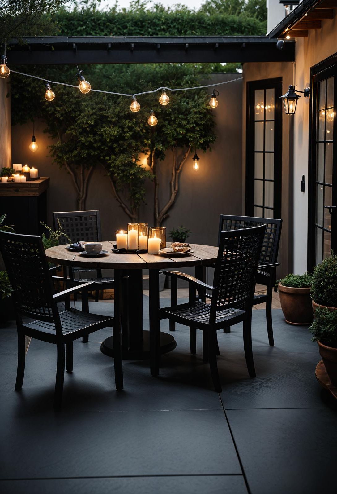 8. Moody Concrete Patio Makeover Ideas