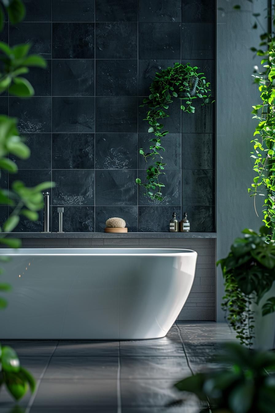 6. Matte Black Bathroom Wall Ideas
