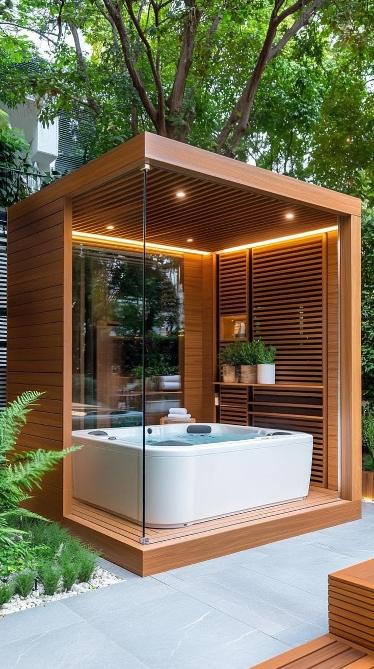 9. Hot Tub Enclosure: Keep it Hot with Panels You Can Retract - photo 2