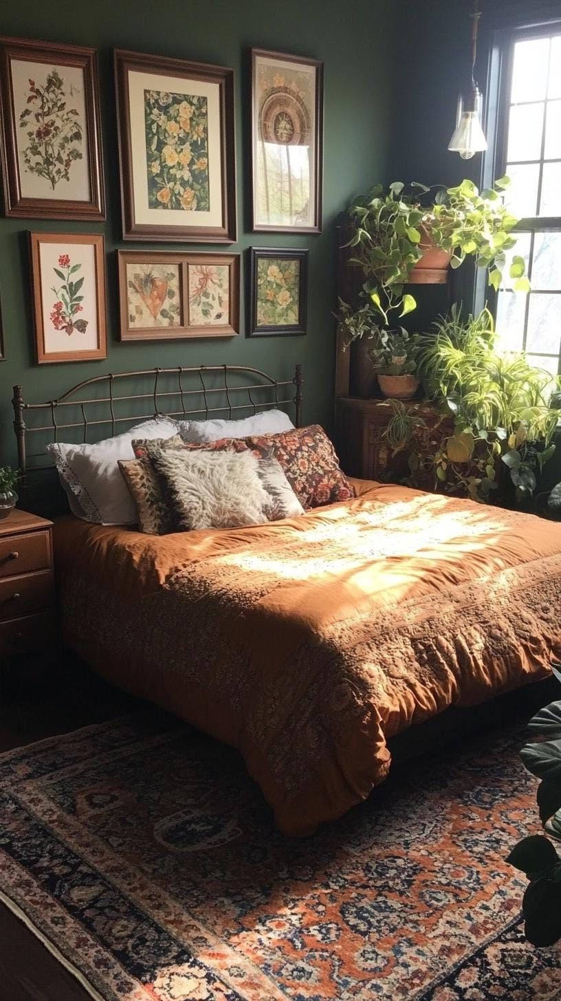 9. Gallery Wall Of Vintage Frames And Boho Accents - photo 2