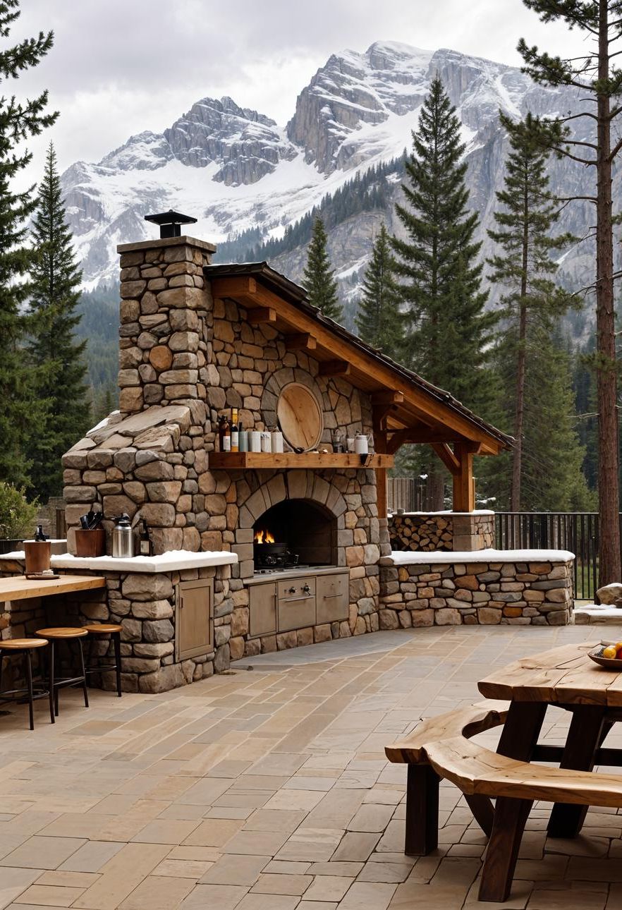11. Mountain Cabin Kitchen Retreat