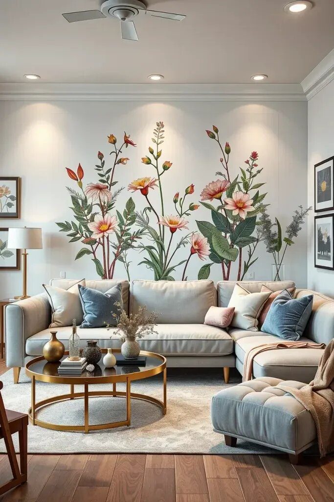31. Highlight Hand-Painted Murals With Recessed Lighting